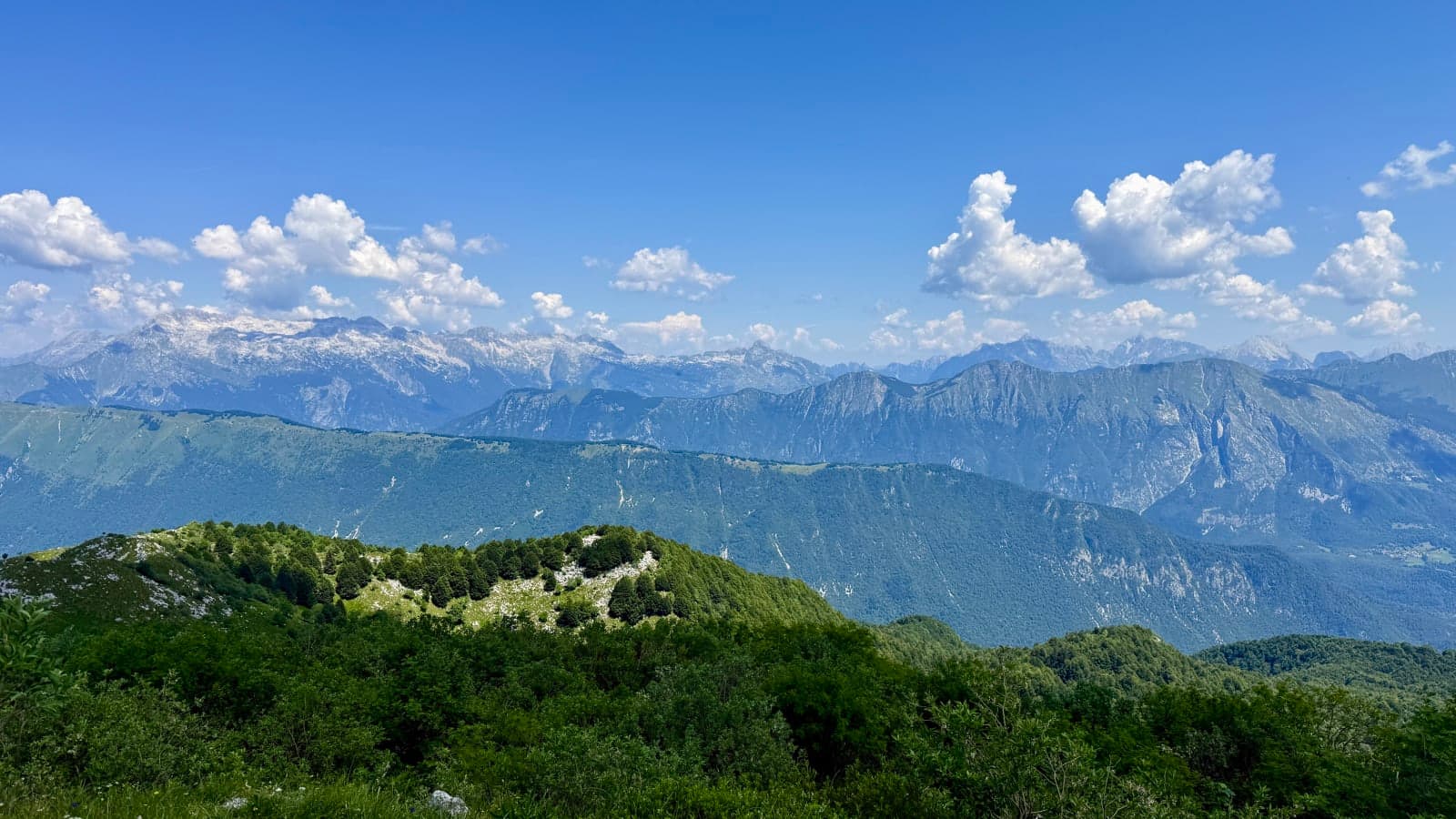 Wide mountain view from Mount Matajur during the Coppa Italia Enduro San Pietro al Natisone weekend.