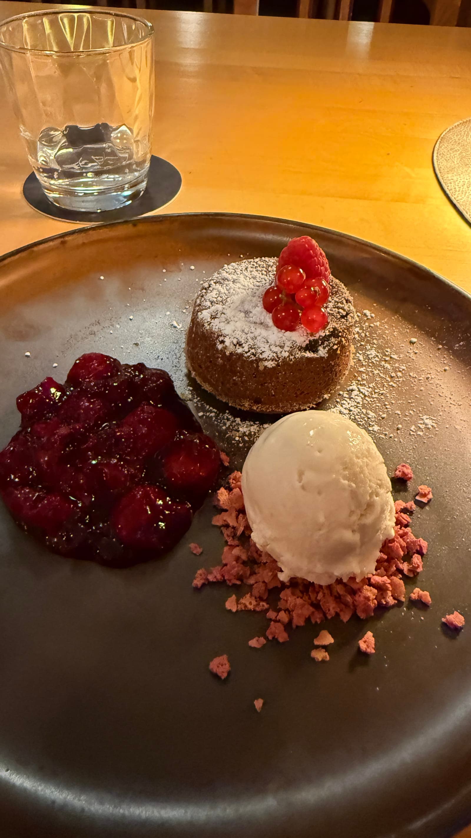 Dessert served during recovery after Salzkammergut Trophy 2026 in Bad Goisern.