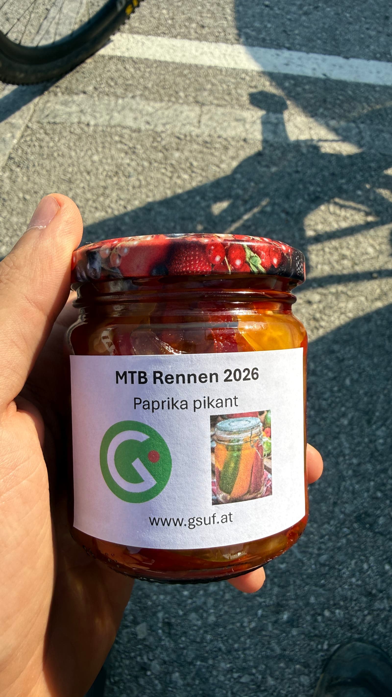 GSUF Mostviertler Bike Marathon 2026 paprika gift after the race.