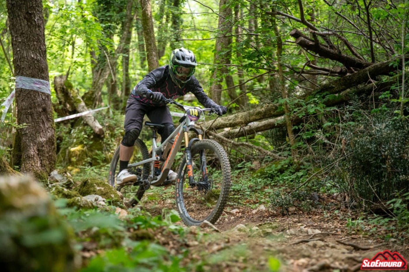 Filip riding a timed enduro stage during SloEnduro Nova Gorica 2026.